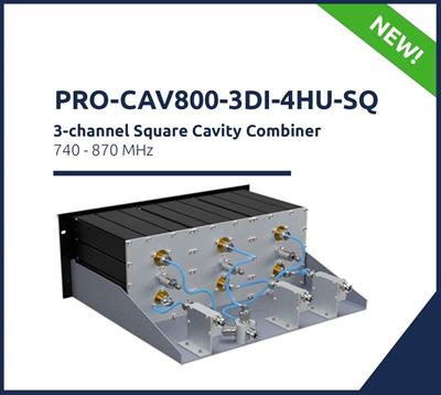 New PRO-CAV800-3DI-4HU-SQ 3-Channel Square Cavity Combiner 